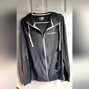Gray Light Weight Zip-Up Hooded New Era Jacket Women's Size XS